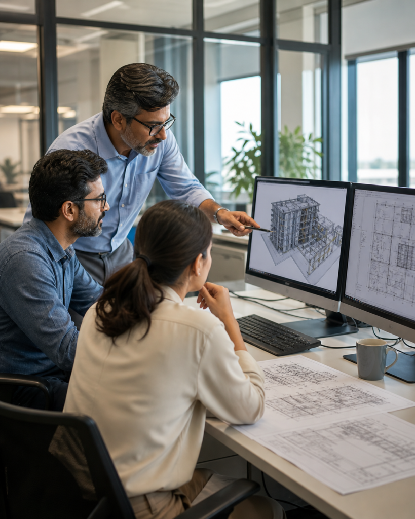 AEC Training, BIM Implementation and Mentoring – professionals reviewing BIM model